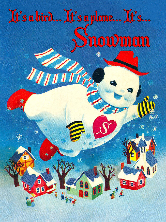 Flying Snowman Digital Art by Long Shot