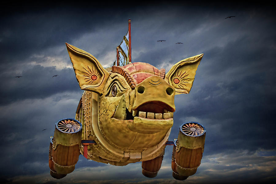 Flying Steam Punk Pig Photograph by Randall Nyhof