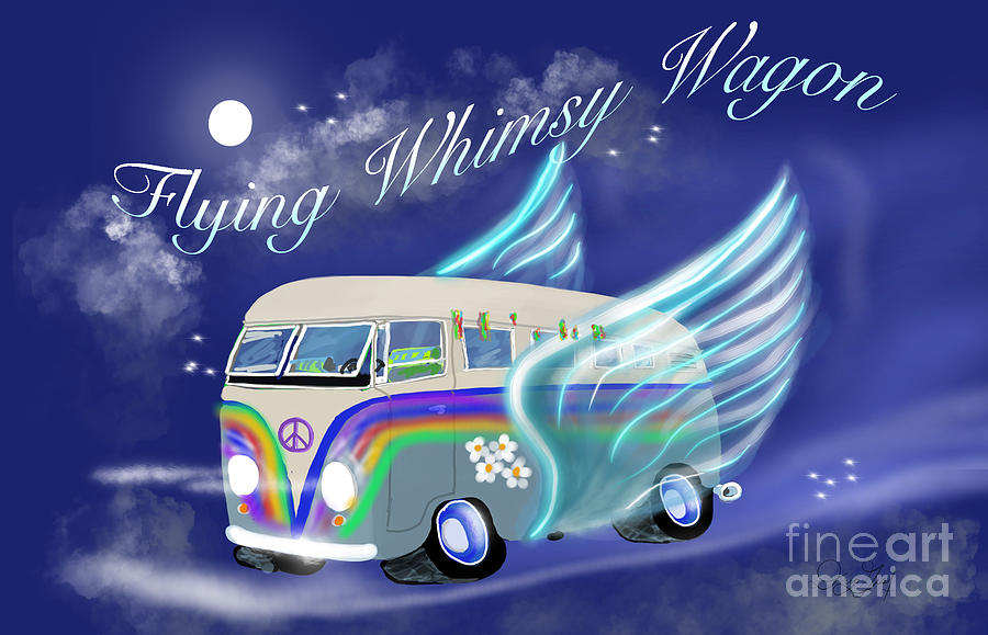 Flying Whimsy Wagon Digital Art by Doug Gist