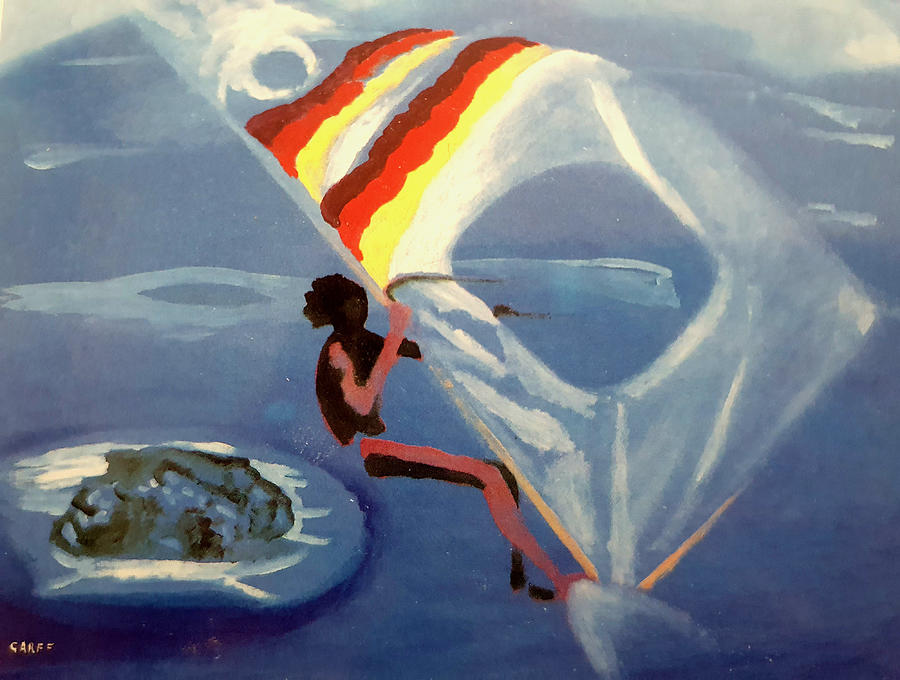 Flying Windsurfer Painting by Enrico Garff