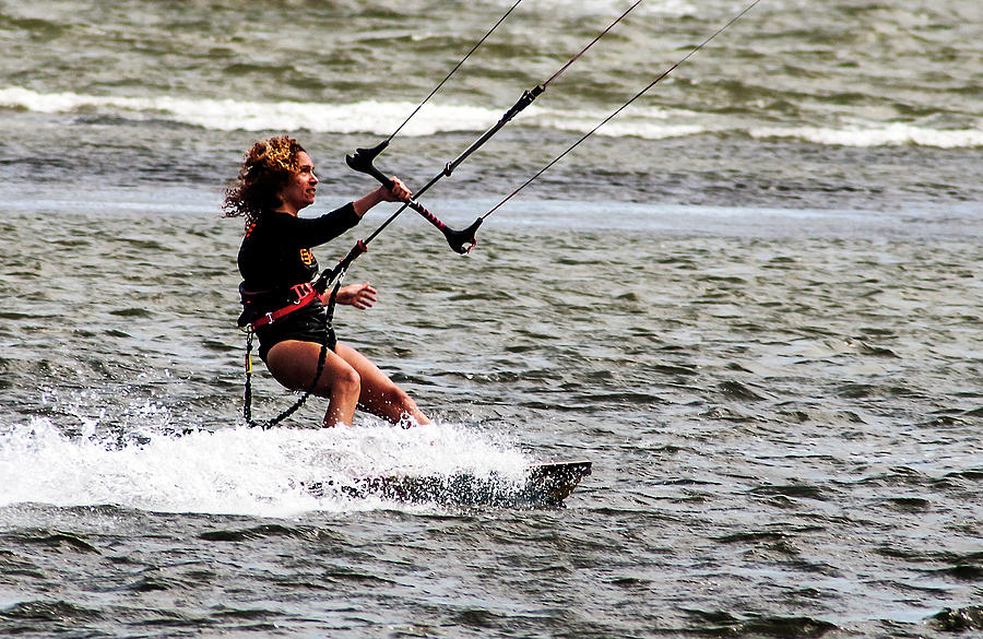 Kitesurfing Photograph - Flying With One Hand by Norman Johnson Kitesurfing Photograph - Flying With One Hand by Norman Johnson