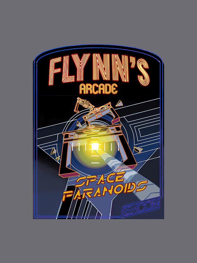 Flynn's Arcade Home of Space Paranoids Painting by Shaw Edwards Fine