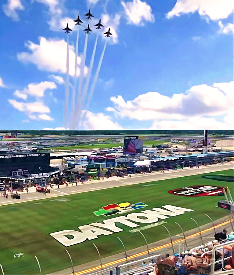 Flyover Daytona 500 Digital Art by CAC Graphics Fine Art America