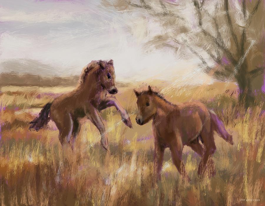 Foal Play Digital Art by Larry Whitler