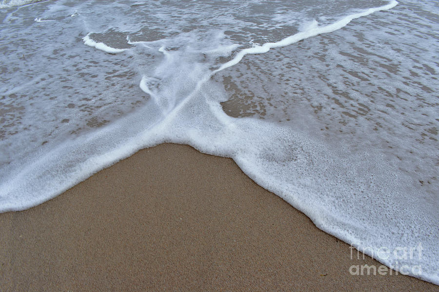 Beach Photograph - Foam Crossing Paths  by Jacqueline Bergeron