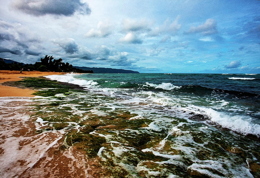 Foamy Turtle Beach - Paintography Photograph by Anthony Jones