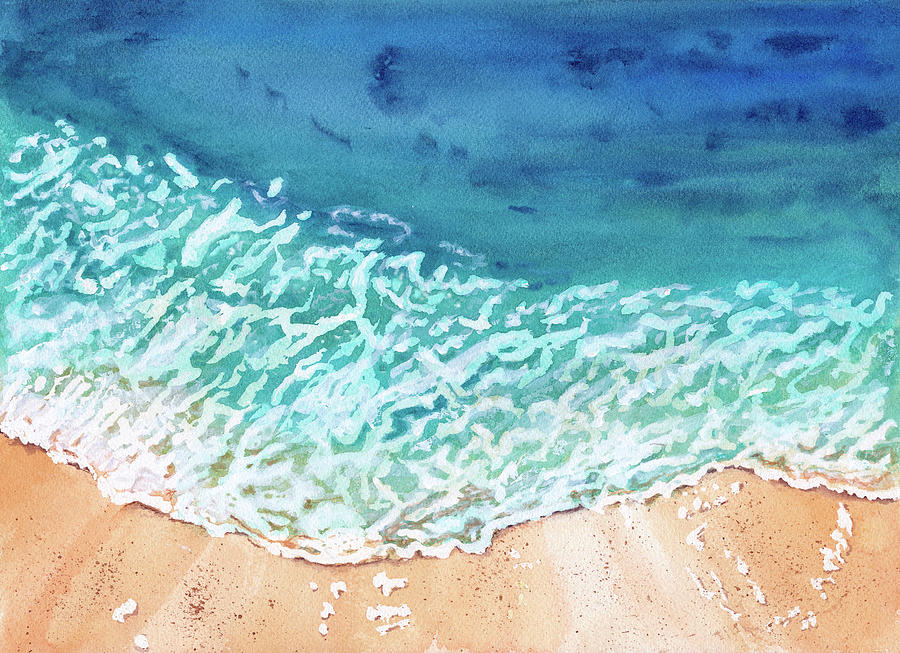 Foamy Wave Rolls Onto Shore Painting by Deborah League
