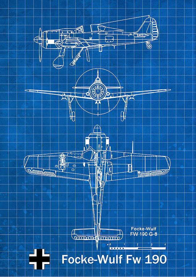 Focke Wulf Fw 190 Fighter Blueprint Digital Art by Tim Y - Fine Art America