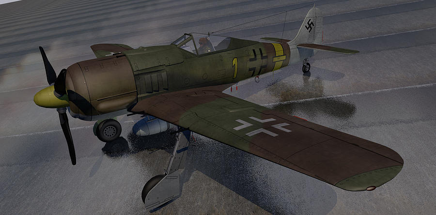 Focke Wulf Fw 190a Digital Art By Mark Rowles Pixels Merch