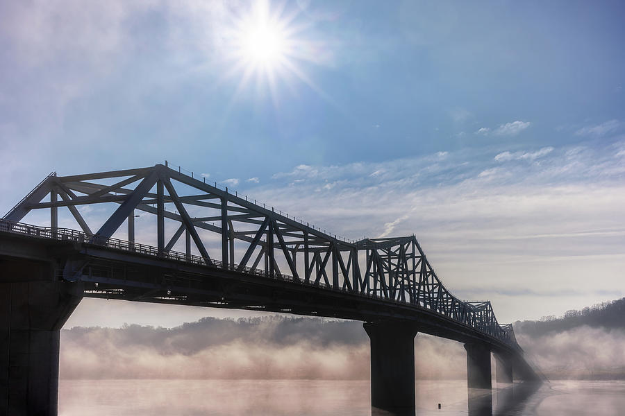 Fog Clearing at the Bridge Photograph by Susan Rissi Tregoning