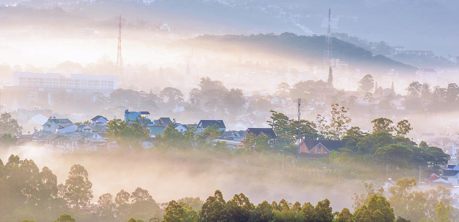 Fog Cover City Photograph by Khanh Bui Phu