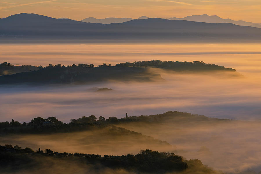 Fog in Valle dei Calanchi - Italy Photograph by Joana Kruse