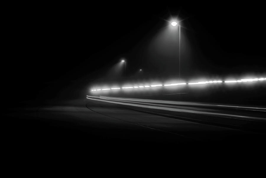 Fog Lights - bw Photograph by Steve Bell - Fine Art America