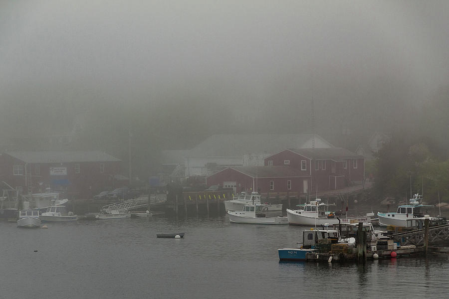 Fog over Boothbay Harbor Photograph by Denise Kopko
