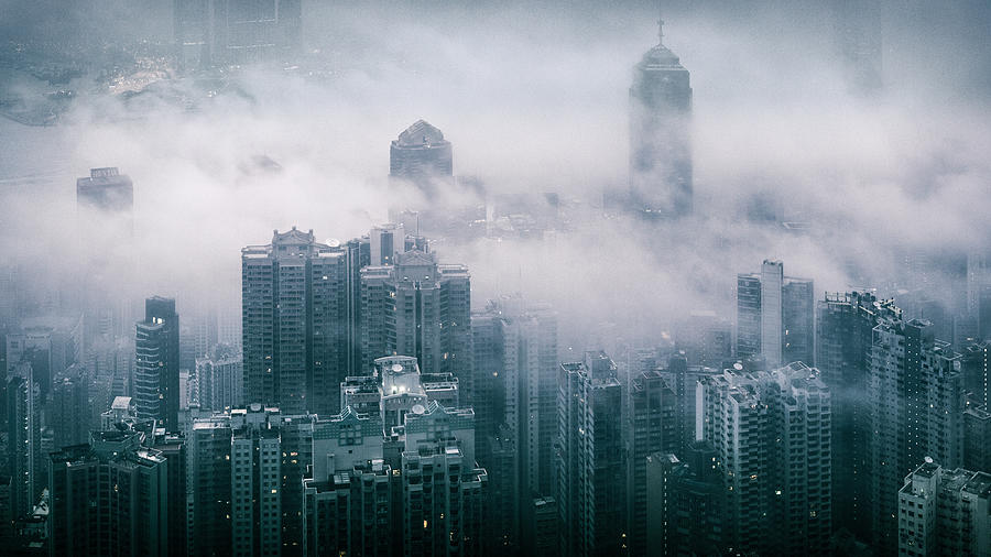 Fog over Hong Kong Photograph by Andi Andreas