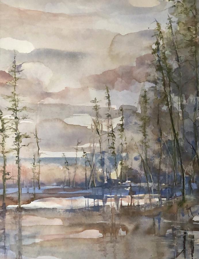 Fog Rolling In Painting by Robin Miller-Bookhout