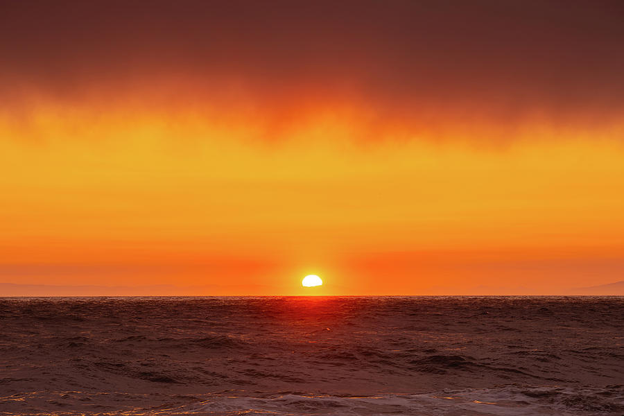 Fogbank Sunset Photograph by Gary Skiff