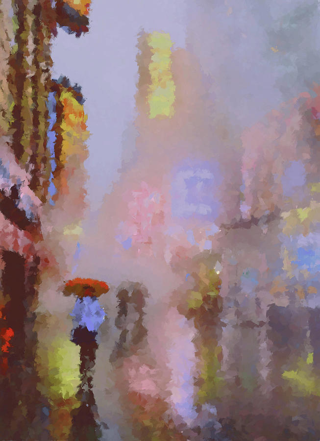 Foggy Cityscape Painting by Alex Mir