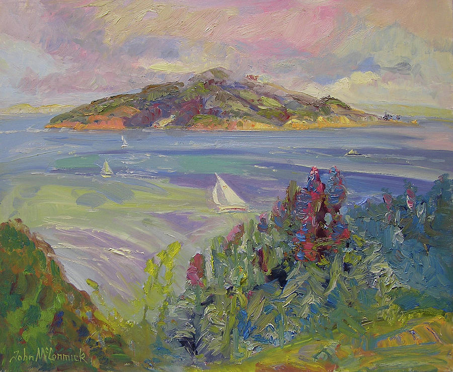 Foggy Day, Angel Island Painting by John McCormick