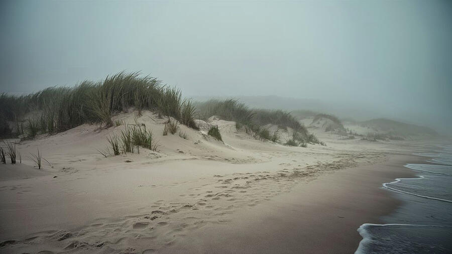 Foggy Day At The Beach Photograph by James DeFazio
