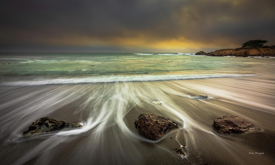 Dramatic Photograph - Foggy Evening at Moonstone by Tim Bryan