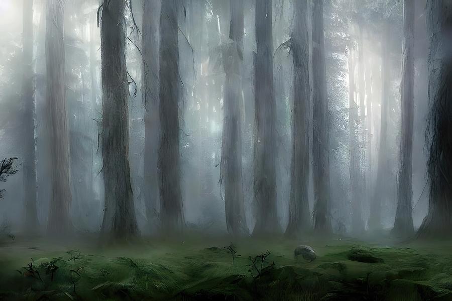 Foggy Forest Digital Art by Obsidian Art-X - Pixels