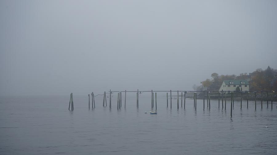 Ocean Photograph - Foggy Harbor by Brian Hockman