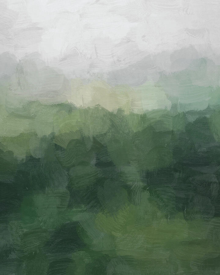 Foggy Hills Painting by Rachel Elise