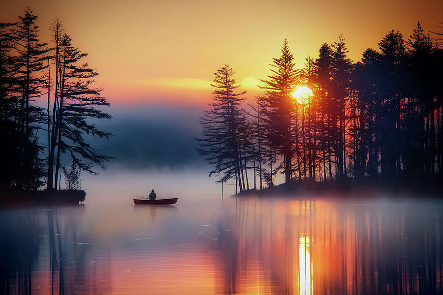 Sunset Photograph - Foggy Lake by Pete Federico Sunset Photograph - Foggy Lake by Pete Federico