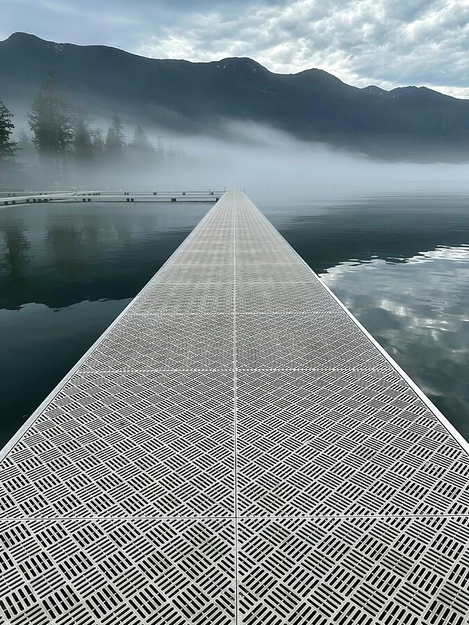 Foggy Lake Pier Photograph by Ian McAdie