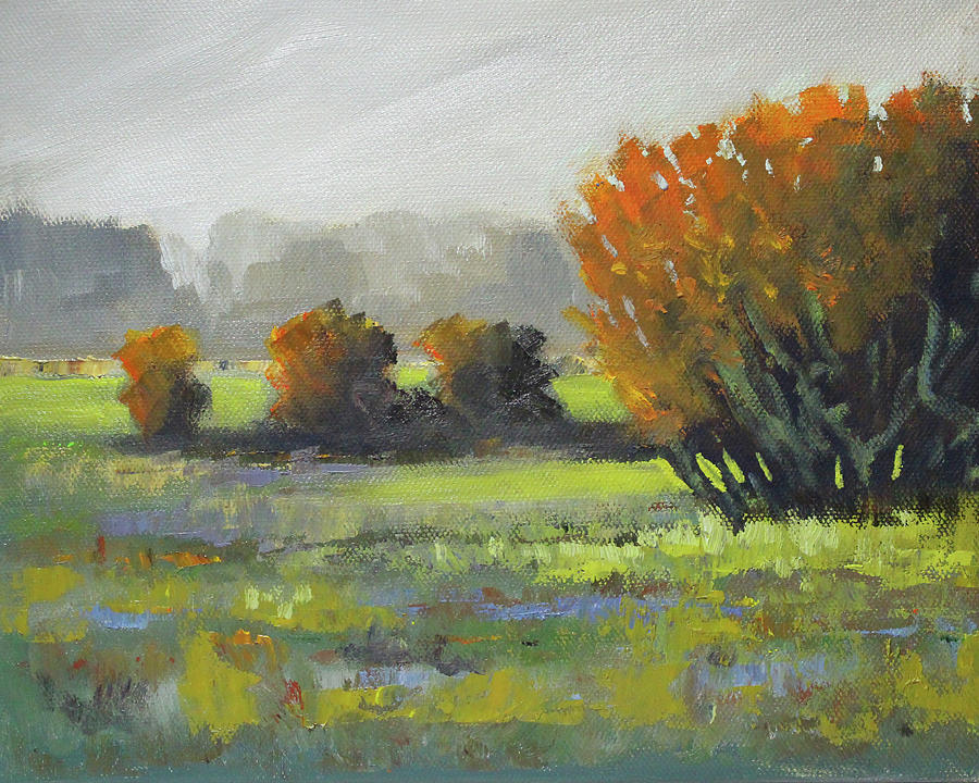 Foggy Morn Painting by Nancy Merkle