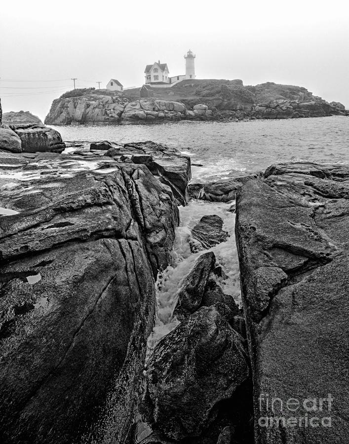 Foggy Morning at the Cape Neddick Light Photograph by Steve Brown