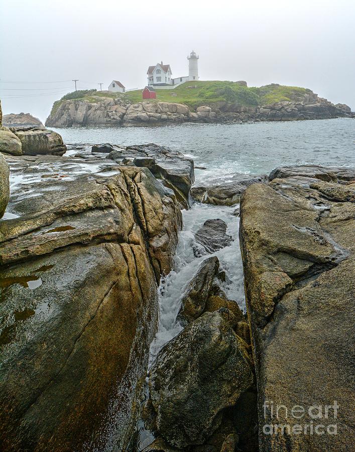 Foggy Morning at the Nubble  Photograph by Steve Brown