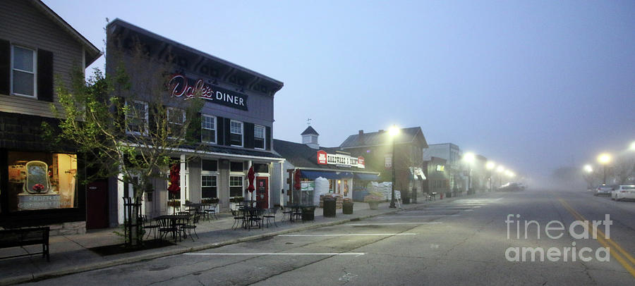 Foggy Morning Downtown Waterville Ohio 6393 Photograph