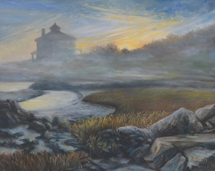Foggy Morning, Good Harbor Beach Painting by Eileen Patten Oliver