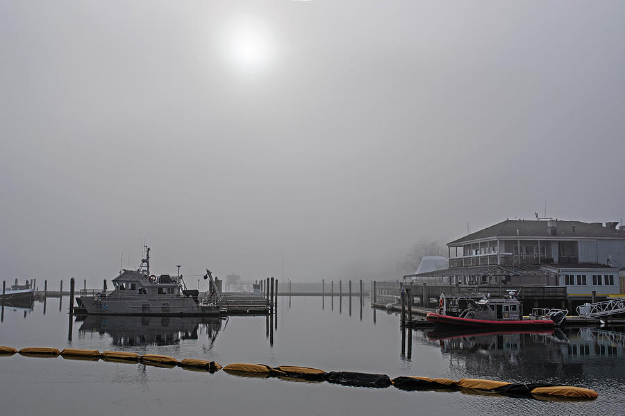 Foggy Morning on Plymouth Harbor in Plymouth Massachusetts Photograph by Toby McGuire