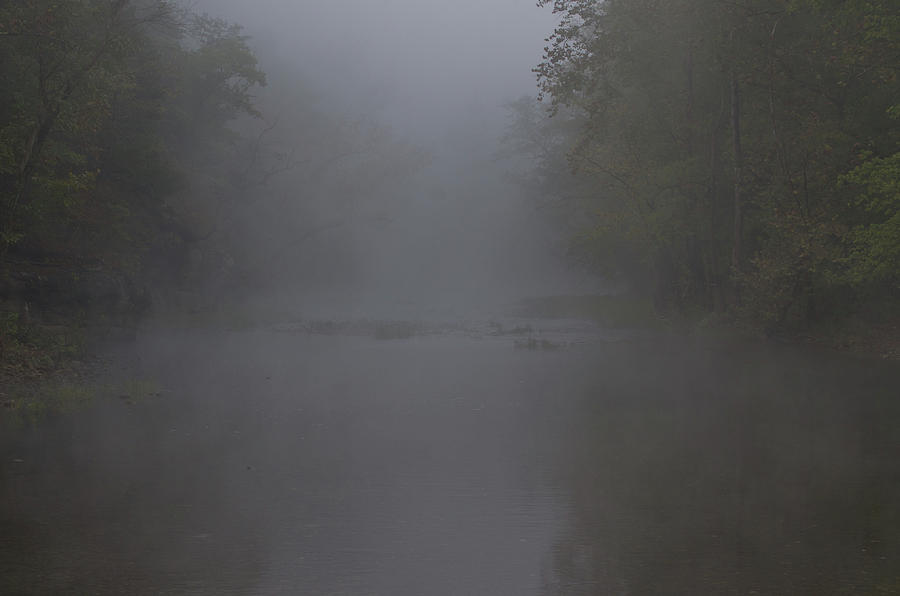 Foggy morning on the Buffalo River - 3984 Photograph by Jerry Owens