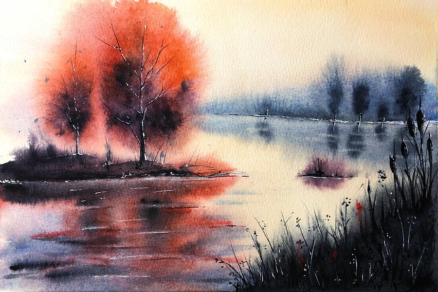 Foggy Morning on the River Painting by Tanya Gordeeva