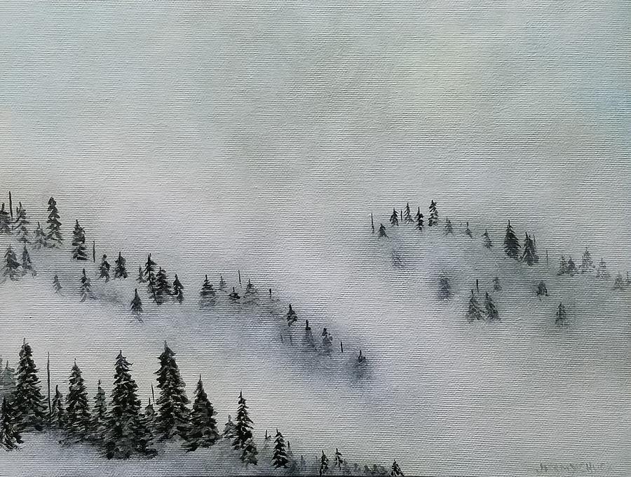 Foggy Mountain Top Painting by Jimmy Chuck Smith