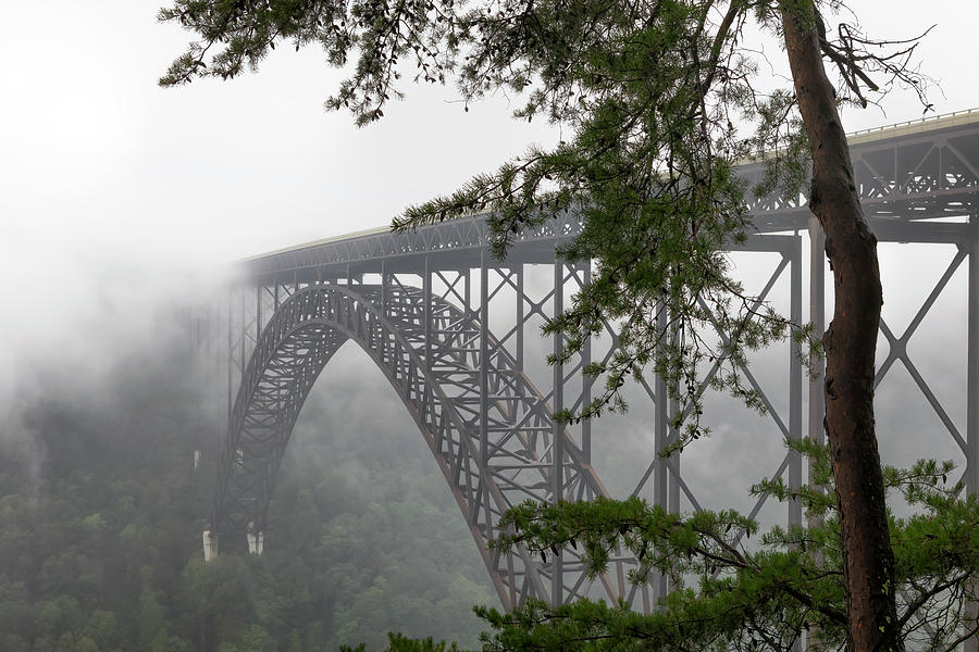 Foggy New River Gorge Bridge Photograph by Susan Rissi Tregoning