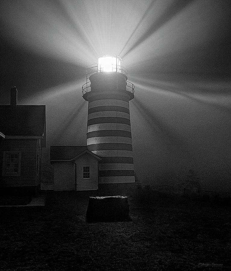 Foggy Night At West Quoddy Head Lighthouse Photograph by Marty Saccone