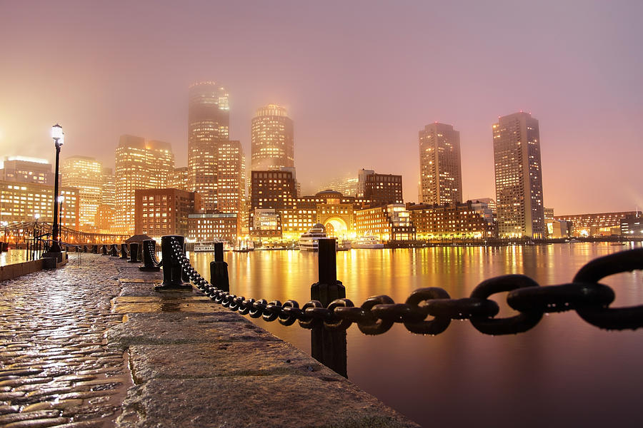 Foggy Night in Boston Photograph by DenisTangneyJr