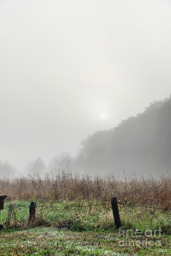 Foggy Ozarks Farm Fence Morning Photograph by Jennifer White