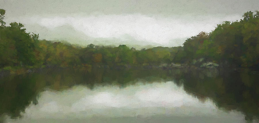 Foggy Panorama Reflection Photograph
