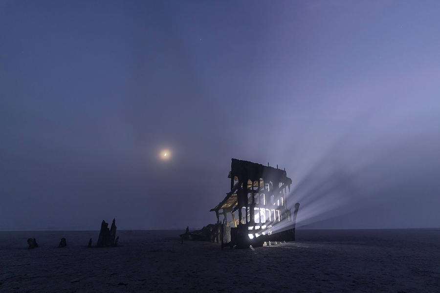 Foggy Peter Iredale Shipwreck Photograph