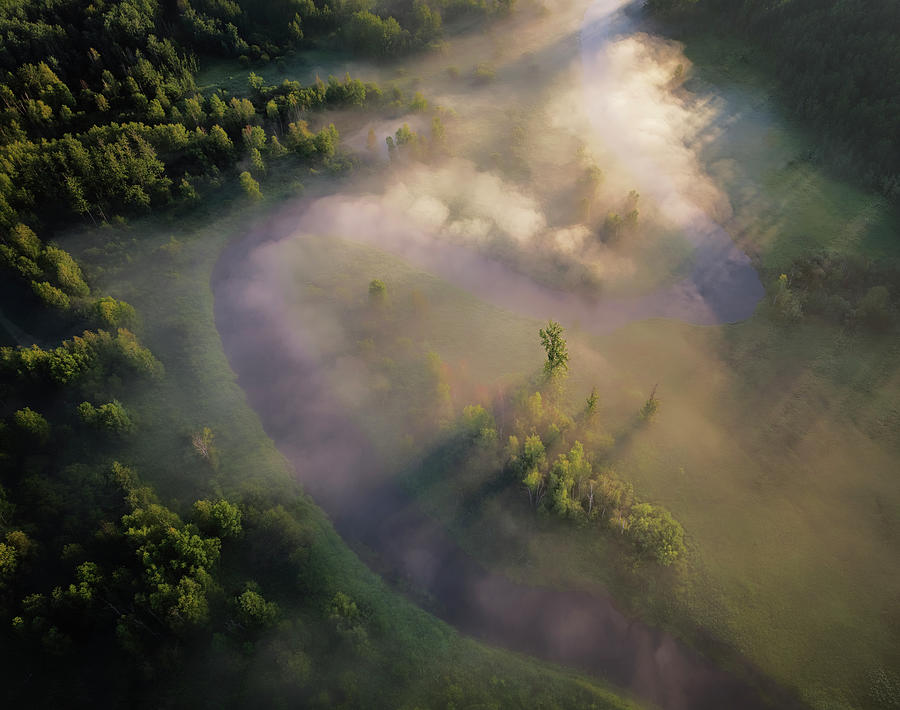 Foggy River Summer Morning Photograph by Dan Jurak