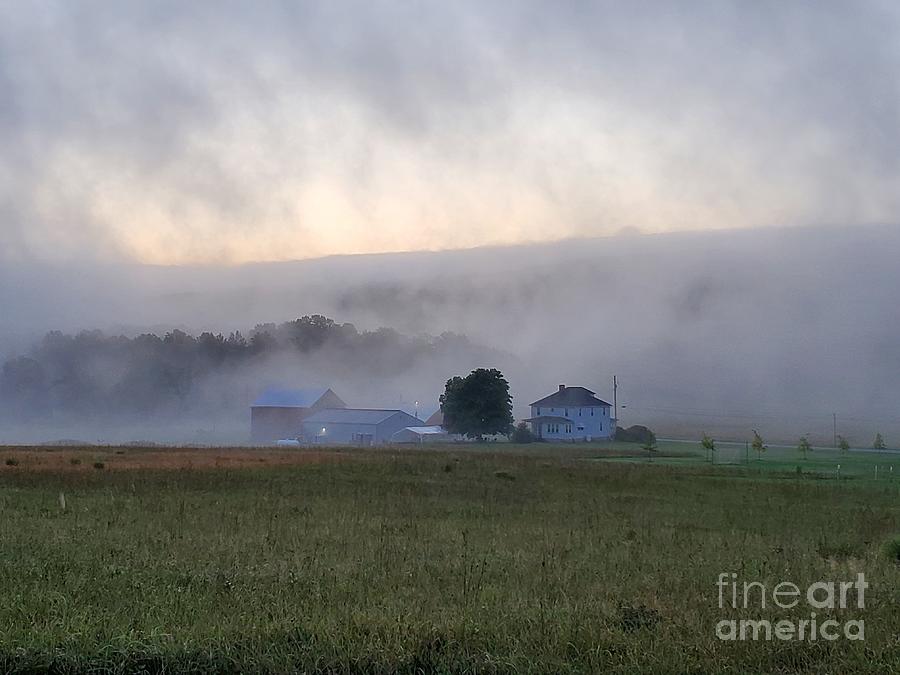 Foggy Scarecrow Photograph by Chris Naggy