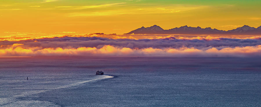 Foggy Seattle Puget Sound Photograph by Tommy Farnsworth
