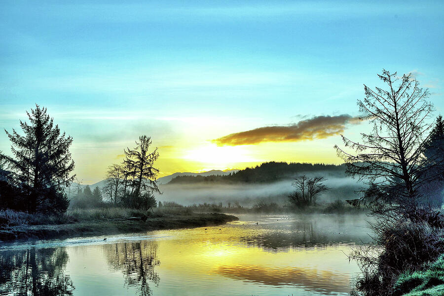 Landscape Photograph - Foggy Sunrise 1 - Tillamook - Oregon by Jack Andreasen