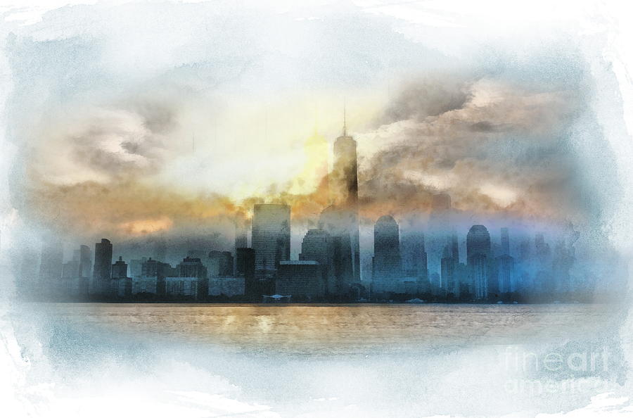 Foggy Sunrise in NYC Digital Art by Jerzy Czyz